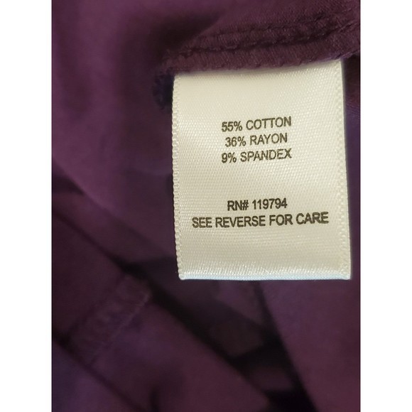 One World Purple Multi-color‎ 2 Piece Blouse and Capri Pants Set Sz Med - Picture 7 of 9